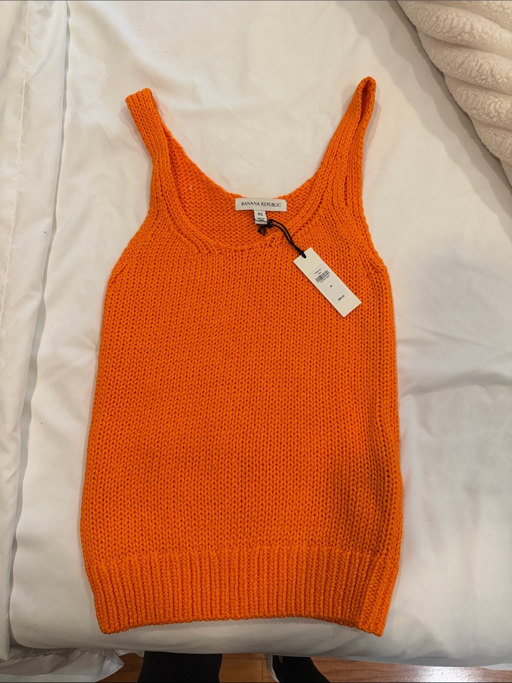 Banana Republic Bright Orange Knit V-Neck Tank